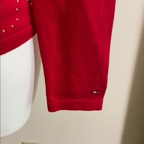 TOMMY HILFIGER Cotton argyle V-neck sweater size M - Picture 6 of 7